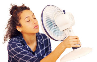 Holding a fan